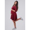 těhotenské a kojicí šaty bordó elegantní