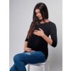 těhotenské tričko černé kojící mama l'amour