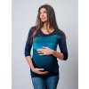 těhotenské tričko tyrkysovo modré kojící