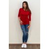 Těhotenské a kojící tričko červené 34 rukáv