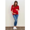 Těhotenské a kojící tričko červené Mama L'amour