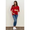 Těhotenské a kojící tričko červené