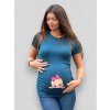 vtipné těhotenské tričko holčička petrolej