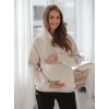 Těhotenská a kojící mikina oversize latte melange