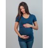 Bambusové těhotenské a kojící tričko modré