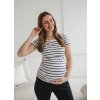 Těhotenské a kojící tričko pruhované bavlněné