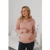 Těhotenská mikina pudrově růžová 3v1