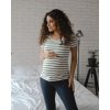Těhotenská a kojící tričko pruhované bavlněné