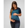 těhotenské a kojící tričko modré s pruhy