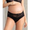 Těhotenské kalhotky černé s krajkou středně vysoké