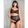 Vysoké těhotenské kalhotky černé s krajkou Emelia