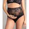 Vysoké těhotenské kalhotky černé s krajkou