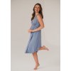 Těhotenská a kojící noční košilka modrá