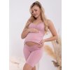 Těhotenské legíny s nízkým pasem růžové