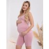Krátké těhotenské legíny růžové nízký pas