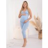 Těhotenské legíny světle modré bavlněné capri