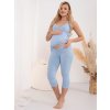 Těhotenské legíny s nízkým pasem světle modré bavlna