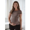 Těhotenské tričko hnědé cappuccino kojící