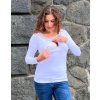 Kojící tričko bílé bambusové dlouhý rukáv