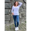 Těhotenské a kojící tričko bílé bambusové dlouhý rukáv
