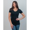 Těhotenské a kojící tričko černé bambusové