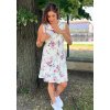 Letní kojící šaty bílé s květinami