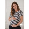 Těhotenské tričko modro bílé pruhované bavlněné