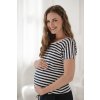 Těhotenské tričko modro bílé pruhované kojící