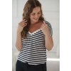 Těhotenské a kojící tričko bílo modré proužky
