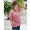 Těhotenské a kojící tričko starorůžové