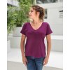 těhotenské a kojící tričko fialové bavlněné