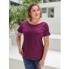 oboustarnné těhotenské tričko fialové kojící