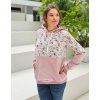 Krásná těhotenská a kojící mikina růžová květinová