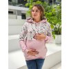 Těhotenská mikina růžová květinová 3v1