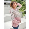 těhotenská mikina růžová květinová kojící