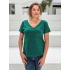 těhotenské a kojící tričko láhvově zelené bavlněné