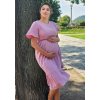 Těhotenské šaty z mušelínu starorůžové lila