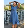 Těhotenské šaty z mušelínu modré kojící