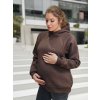 zateplená těhotenská mikina hnědá chocolate kojicí