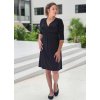 Černé těhotenské a kojicí šaty chelsea 3v1 s výstřihem do v a 3 rukávem