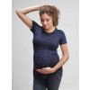 těhotenské tričko modré s puntíky krátký rukáv