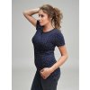 těhotenské a kojicí tričko tmavě modré s puntík krátký rukáv