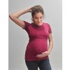 těhotenské tričko bordo s puntíky