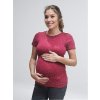 těhotenské tričko bordó s puntíky krátký rukáv