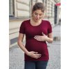 bambusove tehotenske tricko barva red wine bordo