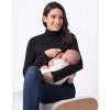 Bambusové těhotenské a kojící tričko rolák 3v1 Ember černé (Velikost 2XL)
