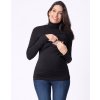 Bambusové těhotenské a kojící tričko rolák 3v1 Ember černé (Velikost 2XL)