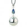 Těhotenská rolnička FANTASY Silver bluegrey stone
