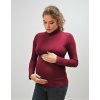 bambusové těhotenské tričko s rolákem barva red wine