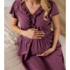 těhotenská košilka s volánky fialová bavlněná